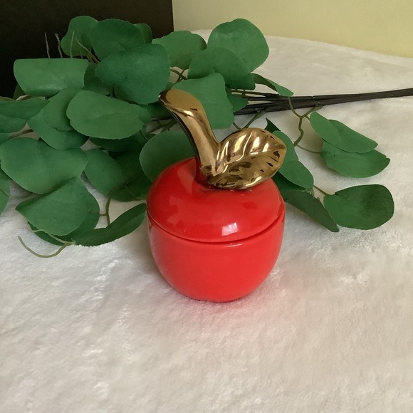Ceramic Red Apple Trinket Dish - Picture 3 of 10